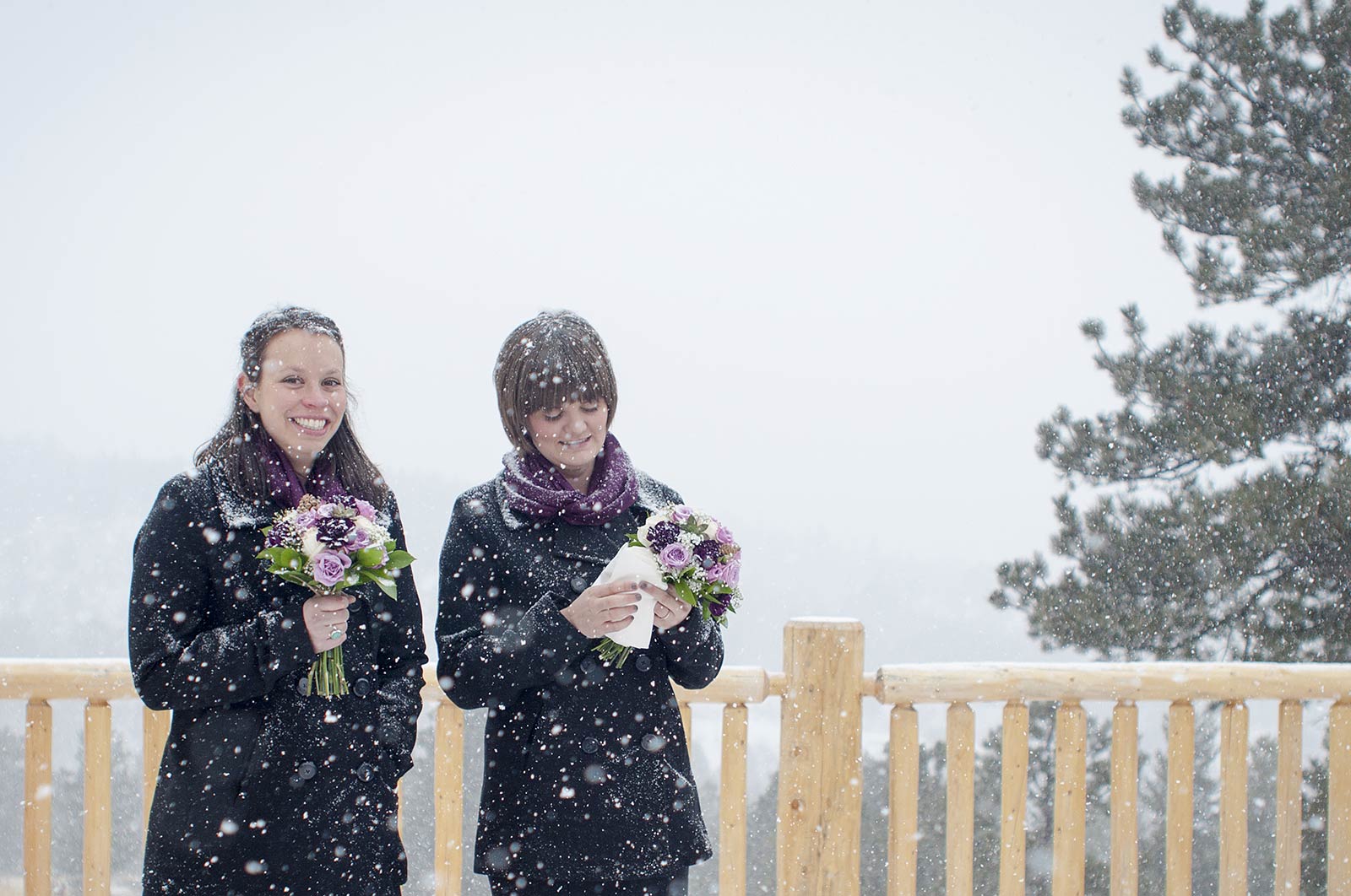 Smiling bridesmaids